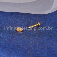 Piercing Labret Titânio Coração Detalhado