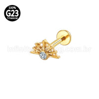 Piercing Labret Titânio Teia De Aranha Zircônia
