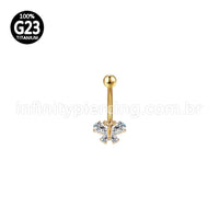 Piercing Banana Titânio Borboleta Zircônia