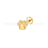 Piercing Labret Aço Cirúrgico Patinha