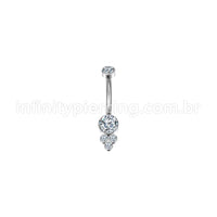 Piercing Banana Aço Cirúrgico Indiano Zircônia