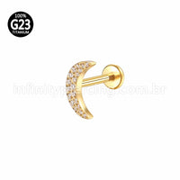 Piercing Labret Titânio Lua Zircônia