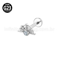 Piercing Labret Titânio Teia De Aranha Zircônia