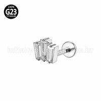 Piercing Labret Titânio Zircônia Cravejda