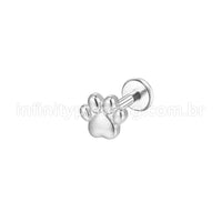 Piercing Labret Aço Cirúrgico Patinha