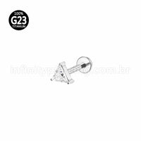Piercing Labret Titânio Triangulo Zircônia