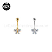 Piercing Banana Titânio Borboleta Zircônia