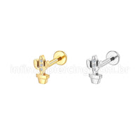 Piercing Labret Aço Cirúrgico Cacto Com Zircônia