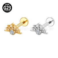 Piercing Labret Titânio Teia De Aranha Zircônia