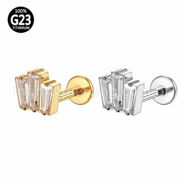 Piercing Labret Titânio Zircônia Cravejda