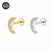 Piercing Labret Titânio Lua Zircônia
