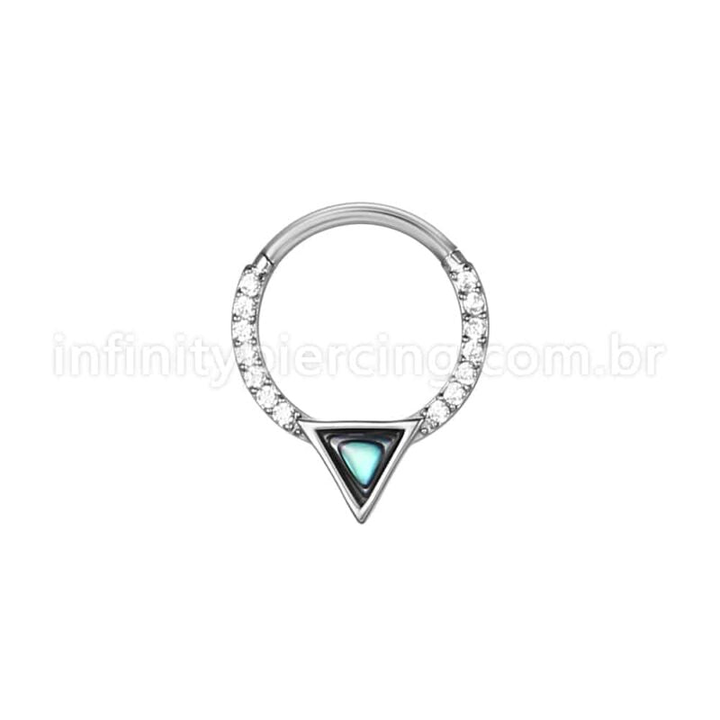 Piercing Argola Aço Cirúrgico Segmento Articulado Zircônia Furta Cor
