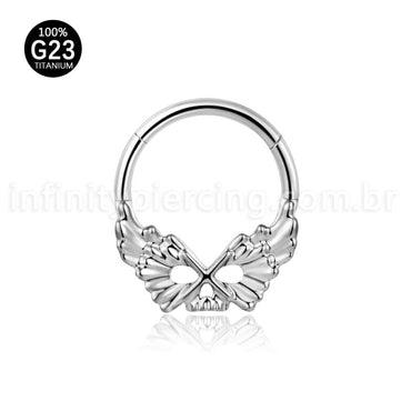 Piercing Argola Titânio Detalhada Asas
