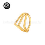 Piercing Argola Gota Três Fileira Titânio Segmento Articulado