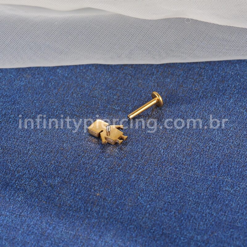 Piercing Labret Aço Cirúrgico Robô