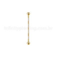 Piercing Transversal Aço Cirurgico Detalhes/Zircônia