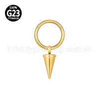 Piercing Argola Lisa Titânio Com Pingente Spike
