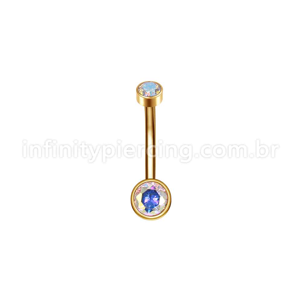 Piercing Banana Aço Cirúrgico Zircônia