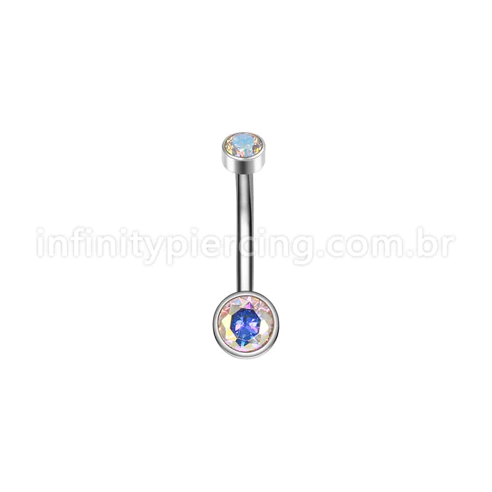 Piercing Banana Aço Cirúrgico Zircônia