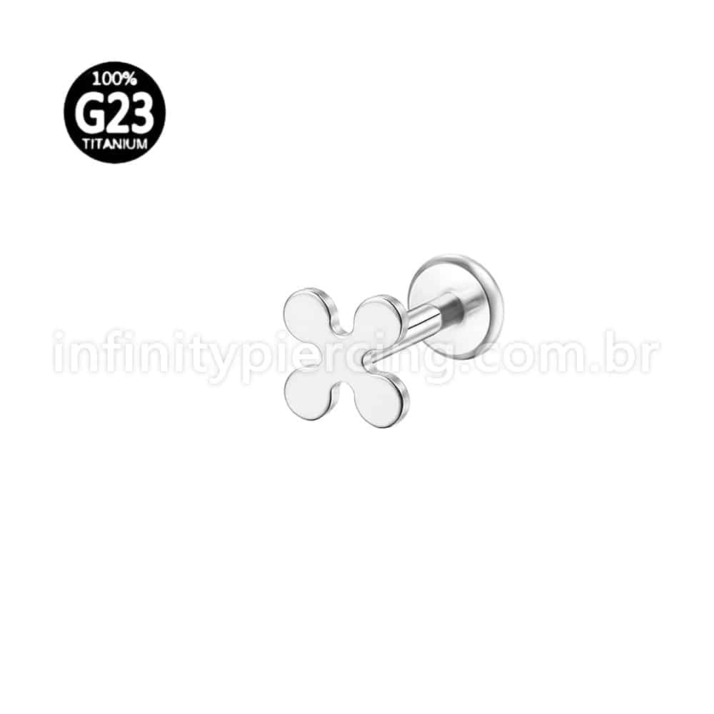 Piercing Labret Titânio Flor De Malta