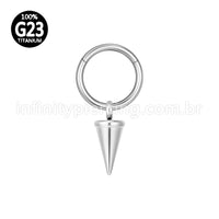 Piercing Argola Lisa Titânio Com Pingente Spike