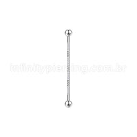 Piercing Transversal Aço Cirurgico Detalhes/Zircônia