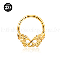 Piercing Argola Titânio Detalhada Asas