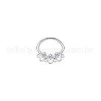 Piercing Argola Aço Cirúrgico Zircônia Cravejada