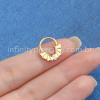 Piercing Argola Titânio Morcego Zircônia Cravejada