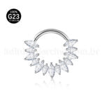 Piercing Argola Titânio Segmento Articulado Zircônia Cravejada