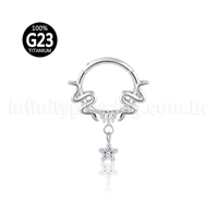 Piercing Argola Titânio Detalhada Com Pingente Estrela