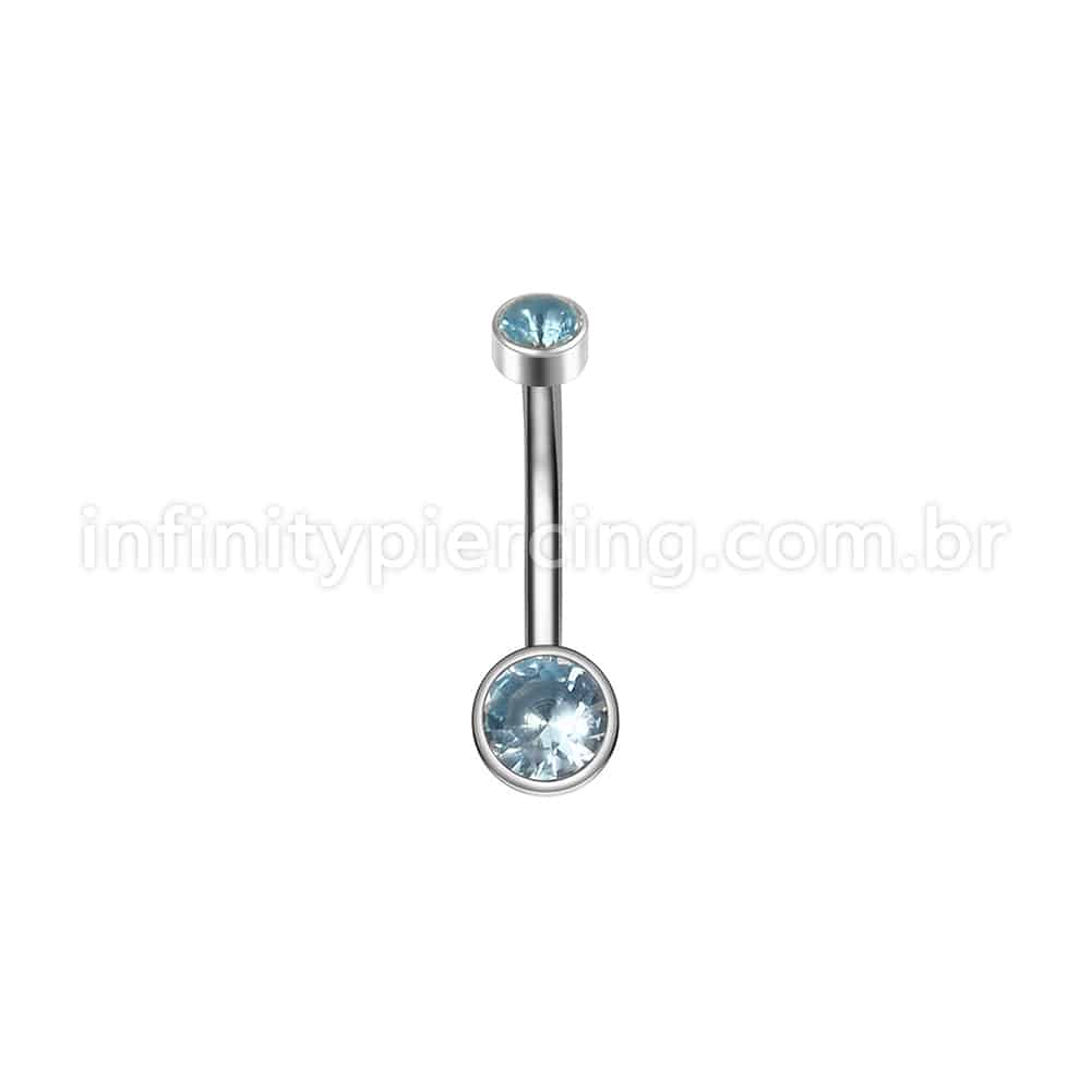 Piercing Banana Aço Cirúrgico Zircônia