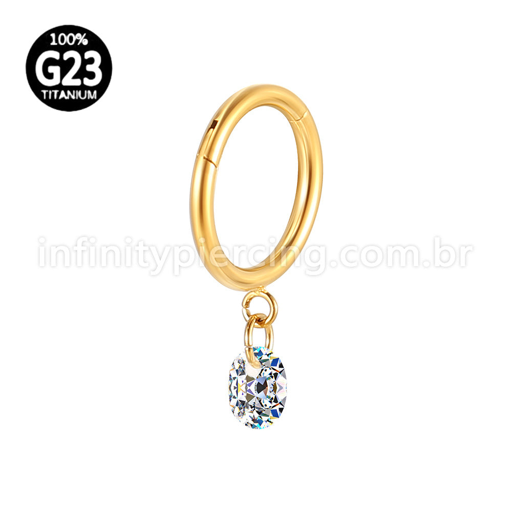 Piercing Argola Lisa Titânio Com Pingente