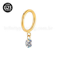 Piercing Argola Lisa Titânio Com Pingente