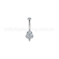 Piercing Banana Aço Cirúrgico Indiano Zircônia