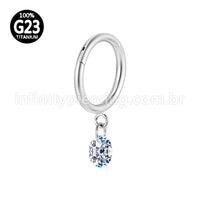 Piercing Argola Lisa Titânio Com Pingente