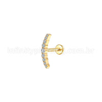 Piercing Labret Aço Cirúrgico Cluster Zircônia
