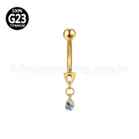 Piercing Banana Titânio Com Pingente Zircônia