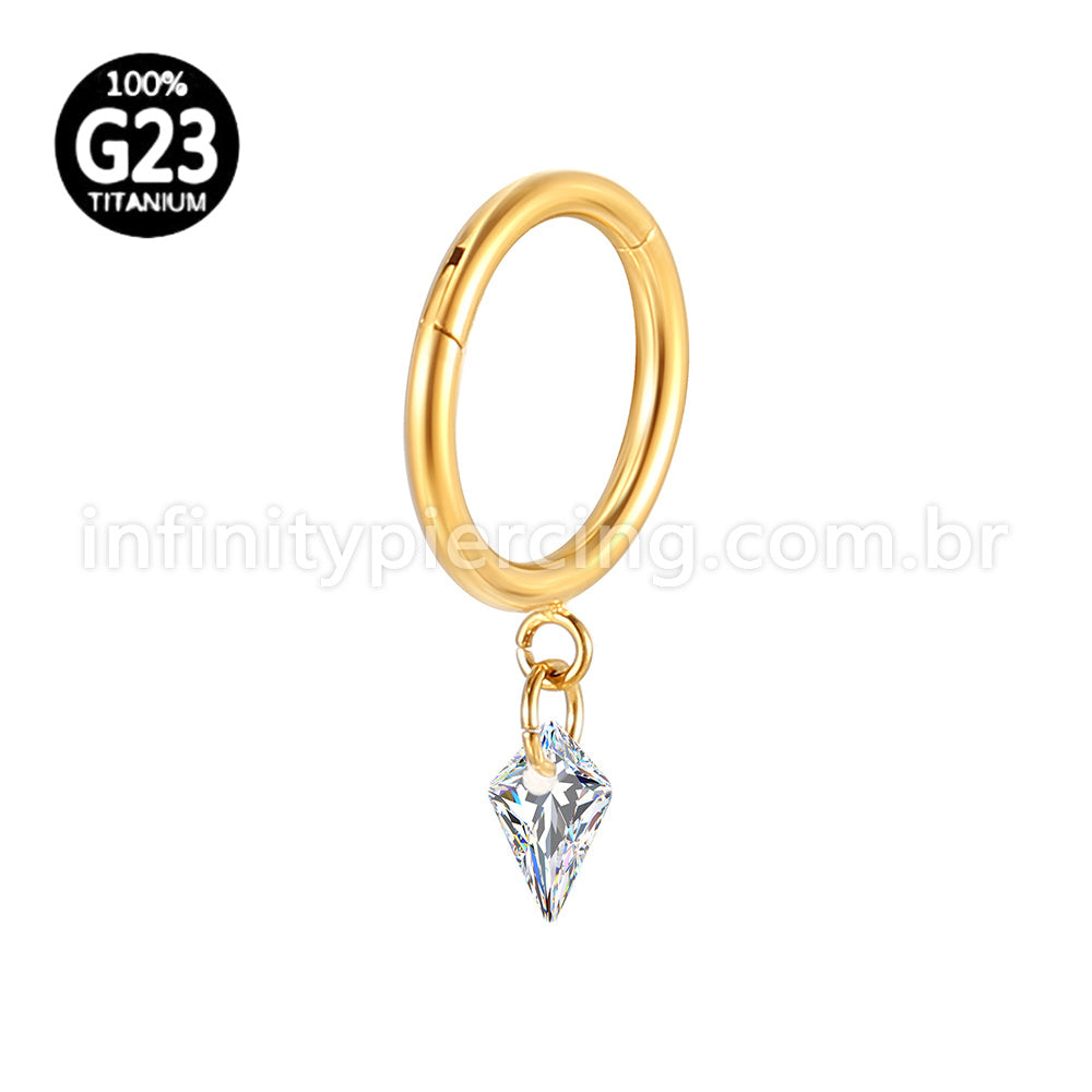 Piercing Argola Lisa Titânio Com Pingente