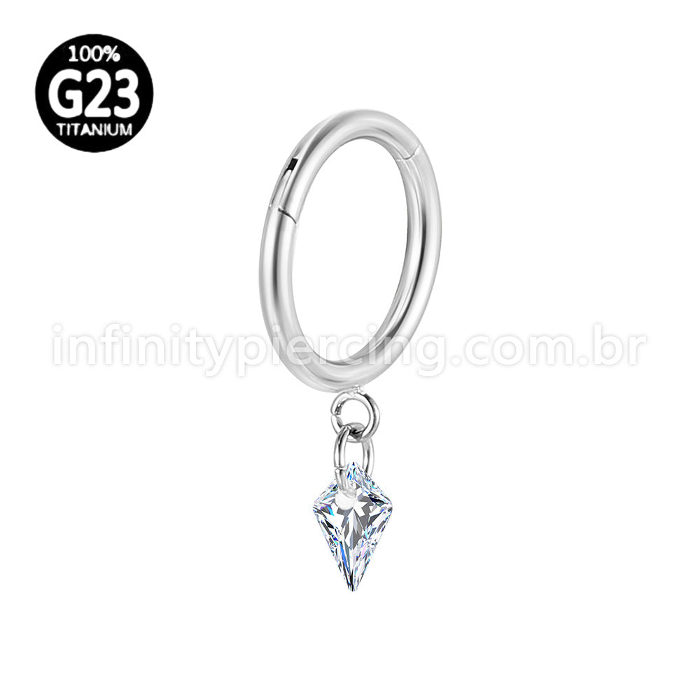 Piercing Argola Lisa Titânio Com Pingente