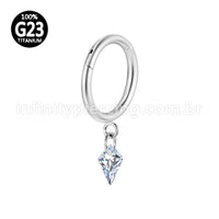 Piercing Argola Lisa Titânio Com Pingente