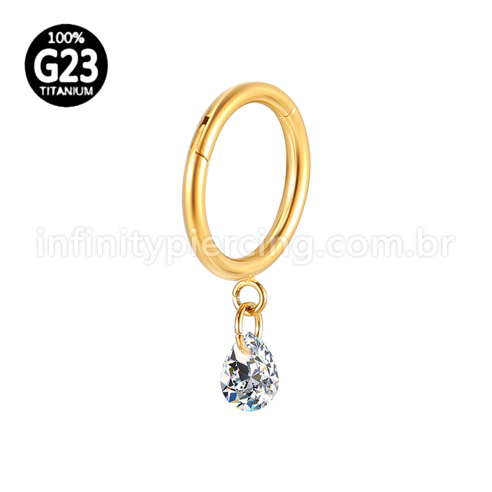 Piercing Argola Lisa Titânio Com Pingente