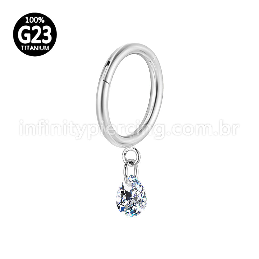 Piercing Argola Lisa Titânio Com Pingente