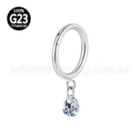 Piercing Argola Lisa Titânio Com Pingente