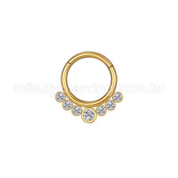 Piercing Argola Aço Cirúrgico Segmento Articulado 7 Zircônia