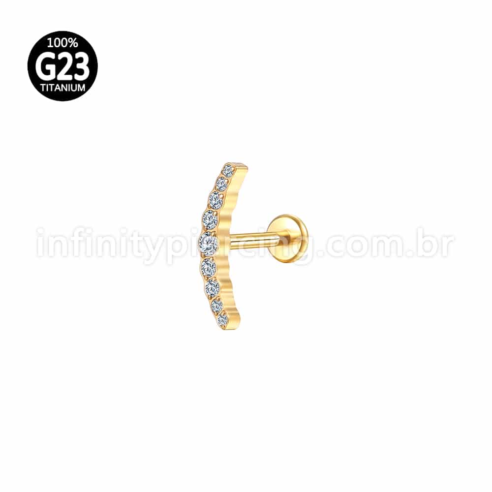 Piercing Labret Titânio Cluster Zircônia