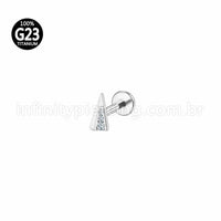 Piercing Labret Titânio Triangulo Zircônia