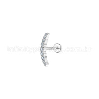 Piercing Labret Aço Cirúrgico Cluster Zircônia