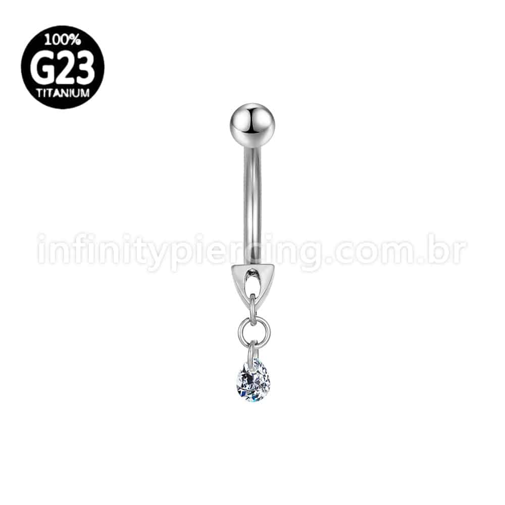 Piercing Banana Titânio Com Pingente Zircônia