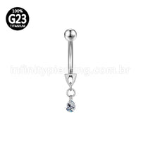 Piercing Banana Titânio Com Pingente Zircônia